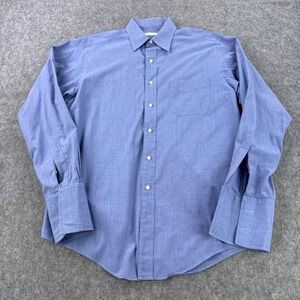 Brooks Brothers Shirt Mens 16-35 Blue Makers French Cuff Dress Cotton USA